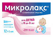 Купить микролакс, раствор для ректального введения, микроклизмы 5мл, 12 шт (для детей с 0 лет) в Ваде