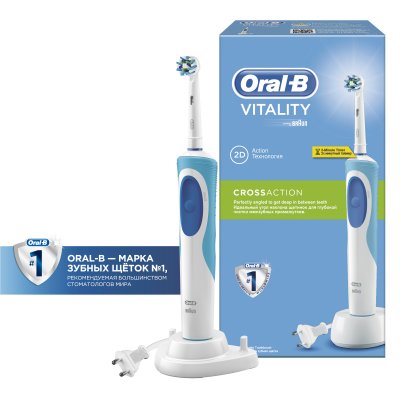 Купить орал-би (oral-b) электрическая зубная щетка, vitality d12.513 crossaction precision clean в Ваде