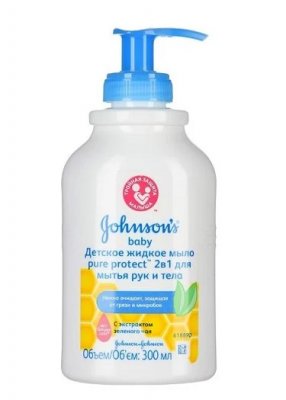 Купить джонсон беби pure protect мыло жид а/бакт2 в1 д/рук/тела, 300мл в Ваде