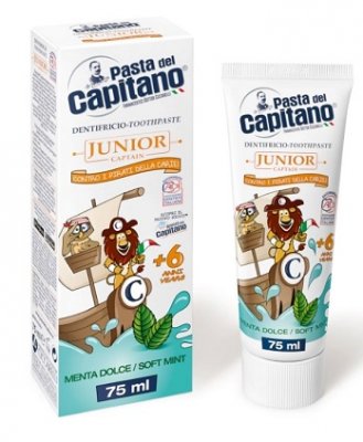Купить pasta del сapitano (паста дель капитано) зубная паста детская мягкая мята 6+, 75мл  в Ваде