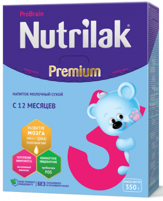 Купить нутрилак премиум 3 (nutrilak premium 3) молочная смесь с 12 месяцев, 350г в Ваде