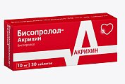 Купить бисопролол-акрихин, таблетки, покрытые пленочной оболочкой 10мг, 30 шт в Ваде