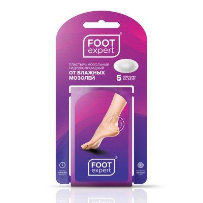 Купить foot expert (фут эксперт) пластырь гидроколлоидный 4,4х6,9см, 5 шт в Ваде