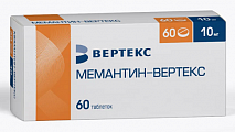 Купить мемантин-вертекс, таблетки, покрытые пленочной оболочкой 10мг, 60 шт в Ваде