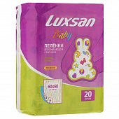 Купить luxsan baby (люксан) пеленки впитывающие для новорожденных с рисунком 60х60см, 20 шт в Ваде