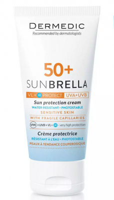 Купить dermedic sunbrella (дермедик) солнцезащитный крем для чувствительной кожи, 50мл spf50+ в Ваде