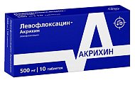 Купить левофлоксацин-акрихин, таблетки, покрытые пленочной оболочкой 500мг, 10 шт в Ваде