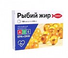 Купить рыбий жир обогащенный витаминами а, д, е, капсулы 370мг, 100 шт бад в Ваде
