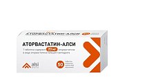 Купить аторвастатин-алси, таблетки, покрытые пленочной оболочкой 20мг, 50 шт в Ваде