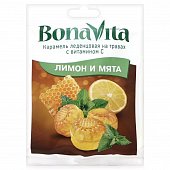Купить bonavita (бона вита) карамель леденцовая на травах лимон и мята с витамином с, пакет 60г бад в Ваде