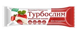 Купить турбослим, батончик белковый для контроля веса клубничный чизкейк, 50г бад в Ваде