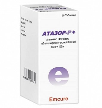 Атазор-Р таблетки, покрытые пленочной оболочкой 300мг+100мг, 30 шт