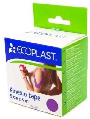Купить ecoplast лента фиксирующая кензио тейп 5см х 5м фиолетовый в Ваде