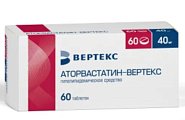 Купить аторвастатин-вертекс, таблетки покрытые пленочной оболочкой 40мг, 60 шт в Ваде