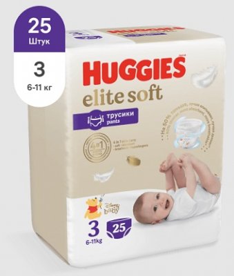 Купить huggies (хаггис) трусики elitesoft 3, 6-11кг 25 шт в Ваде
