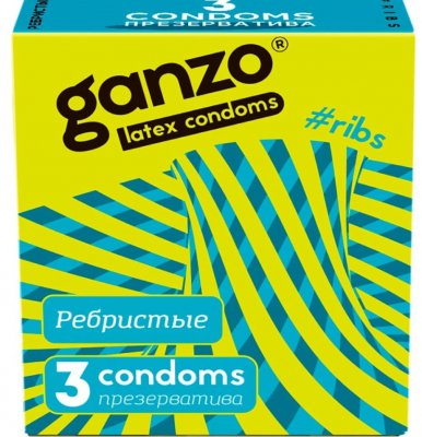 Купить ganzo (ганзо) презервативы рибс 3шт в Ваде