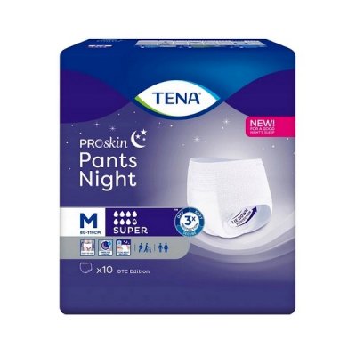 Купить tena proskin pants night super (тена) подгузники-трусы размер m, 10 шт в Ваде