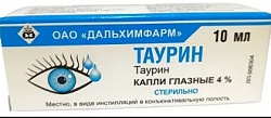 Купить таурин, капли глазные 4%, флакон-капельница 10мл в Ваде