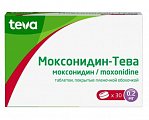 Купить моксонидин-тева, таблетки покрытые пленочной оболочкой 0,2мг, 30 шт в Ваде