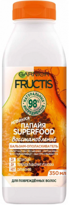 Купить garnier fructis (гарньер фруктис) бальзам-ополаскиватель восстановление суперфуд папайя, 350мл в Ваде