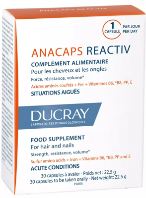 Купить дюкрэ анакапс (ducray аnacaps) реактив для волос, кожи головы и ногтей, капсулы 30 шт бад в Ваде