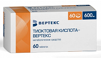 Купить тиоктовая кислота-вертекс, таблетки, покрытые пленочной оболочкой 600мг, 60 шт в Ваде