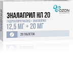 Купить эналаприл нл, таблетки 12,5мг+20мг, 20 шт в Ваде