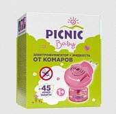 Купить пикник (picnic) baby электрофумигатор+жидкость от комаров 45 ночей, 30мл в Ваде