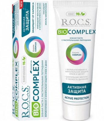 Купить рокс (r.o.c.s) зубная паста биокомплекс активная защита, 94г в Ваде