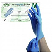 Купить перчатки sfm смотровые нестерильные нитриловые неопудрен текстурир размер xl, 100 пар, голубые в Ваде