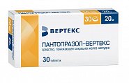 Купить пантопразол-вертекс, таблетки кишечнорастворимые, покрытые пленочной оболочкой 20мг, 30 шт в Ваде
