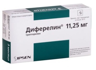 Купить диферелин, лиофилизат для приготовления суспензии для в/мышечного и п/кожного введения пролонг действия 11,25мг, флакон в Ваде