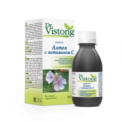 Купить dr vistong (дорктор вистонг) сироп алтея с витамином с без сахара с фруктозой, флакон 150мл бад в Ваде