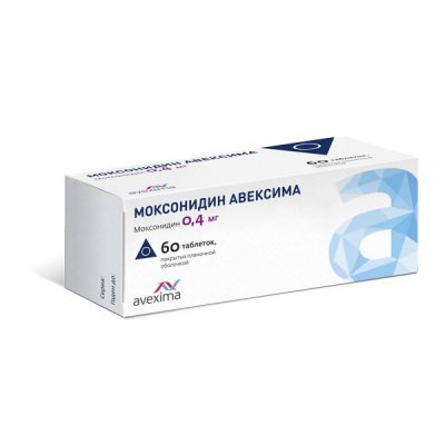 Купить моксонидин-авексима, таблетки, покрытые пленочной оболочкой 0,4мг, 60 шт в Ваде