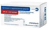 Купить артикаин с адреналином форте, раствор для инъекций 40мг/мл+0,01мг/мл картридж 1,8мл 50шт в Ваде