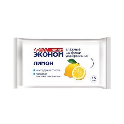 Купить эконом smart салфетки влажные лимон 15шт в Ваде