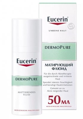 Купить eucerin dermopure (эуцерин) флюид увлажняющий матирующий для проблемной кожи 50 мл в Ваде