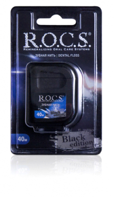 Купить рокс (r.o.c.s) зубная нить расширяющая рокс black edition 40м в Ваде