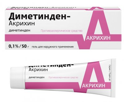 Купить диметинден-акрихин, гель для наружного применения 0,1%, 50г от аллергии в Ваде