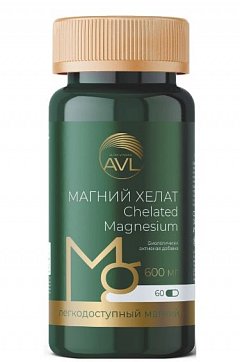 Магний хелат, капсулы массой 636 мг, 60 шт БАД