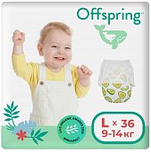Купить offspring (оффспринг) подгузники-трусики детские размер l, 9-14 кг 36 шт авокадо в Ваде