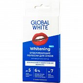 Купить глобал вайт (global white) полоски для зубов отбеливающие активный кислород 2 шт в Ваде