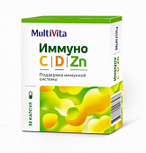 Купить multivita (мультивита) иммуно с,d,zn, капсулы 30шт бад в Ваде