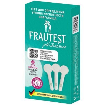 Купить тест для диагностики влагалищной кислотности frautest (фраутест) ph-баланс, 3 тест-полоски в Ваде