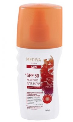 Купить mediva (медива) sun молочко для загара, 150мл spf50 в Ваде